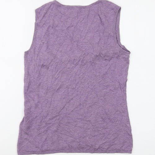 T.M. Lewin Women's Purple V-Neck Sleeveless Top - Size S