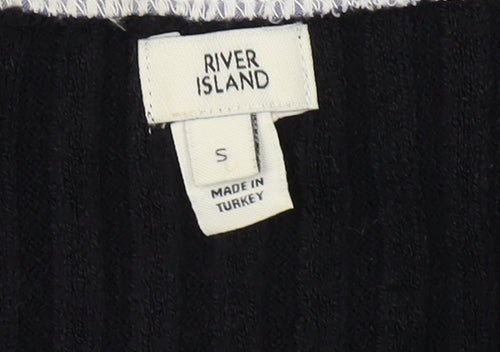River Island Women's Black V-Neck Vest Jumper S
