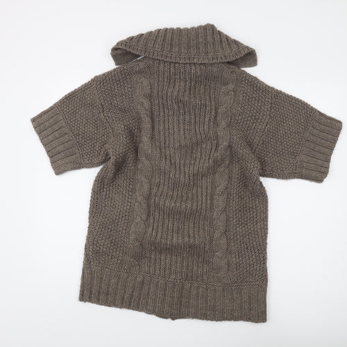 Marks and Spencer Women’s Brown Cardigan, Size 14, Collared Knit
