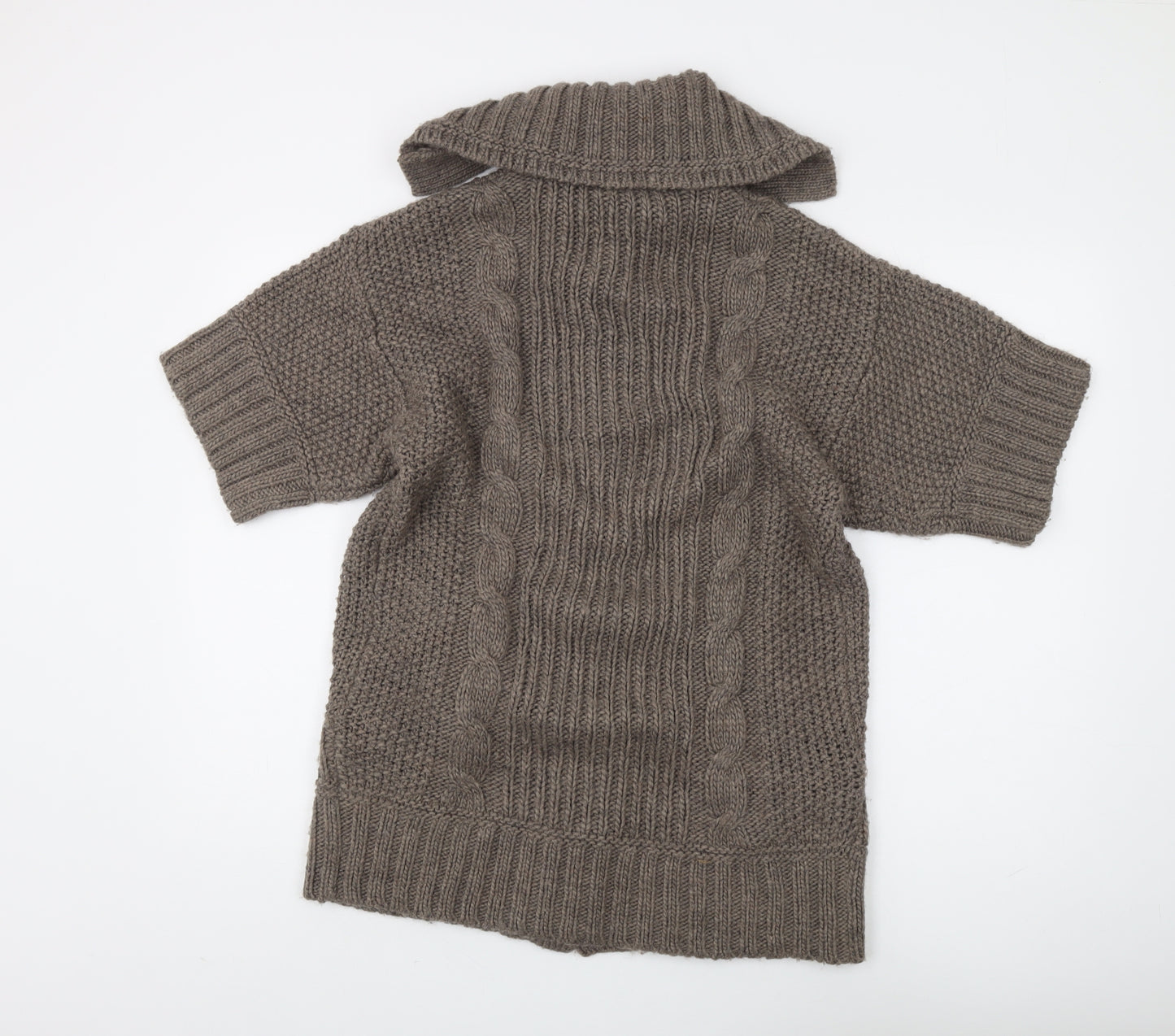 Marks and Spencer Women’s Brown Cardigan, Size 14, Collared Knit