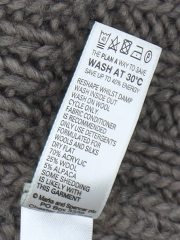 Marks and Spencer Women’s Brown Cardigan, Size 14, Collared Knit