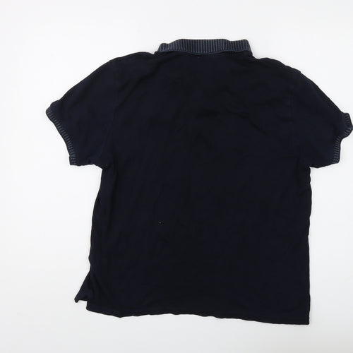 Marks and Spencer Men's Blue Polo, Medium, Regular Fit