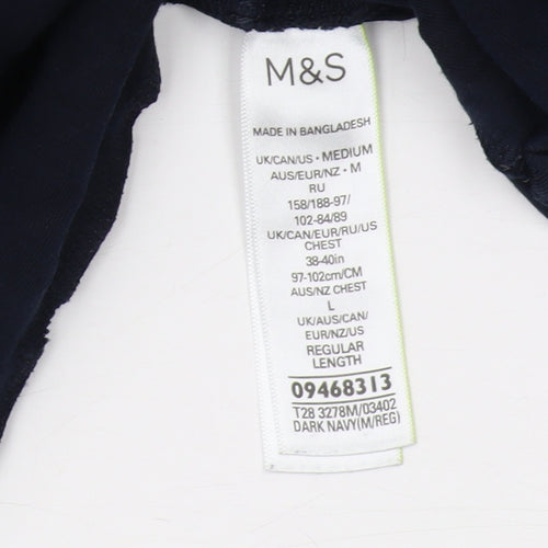 Marks and Spencer Men's Blue Polo, Medium, Regular Fit