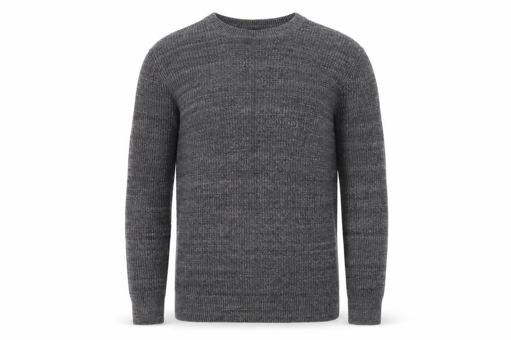 Front view of H&M Men's Grey jumper, size S, Casual, Knit