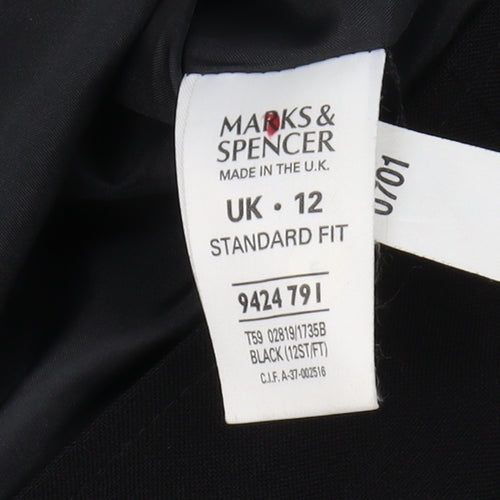 Marks and Spencer Women's Black Blazer Size 12 Classic Fit