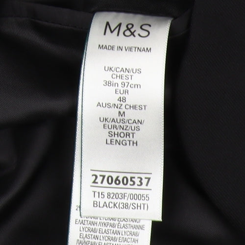 Marks and Spencer Men's Black Tuxedo Blazer 38S