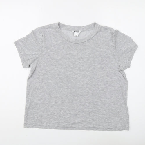 Monki Women's Grey Basic Crew Neck T-Shirt M