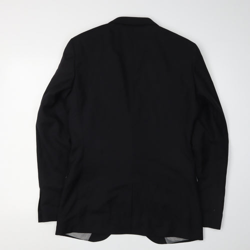 Next Men's Black Blazer, 38L, Wool Blend, Formal Wear