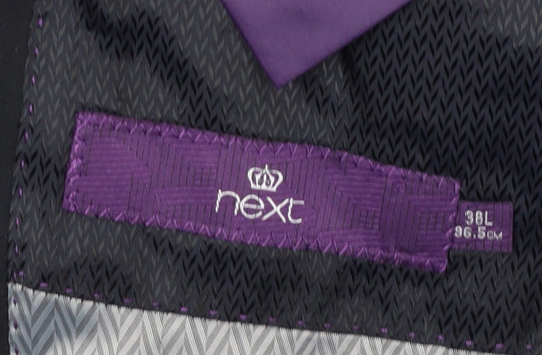 Next Men's Black Blazer, 38L, Wool Blend, Formal Wear