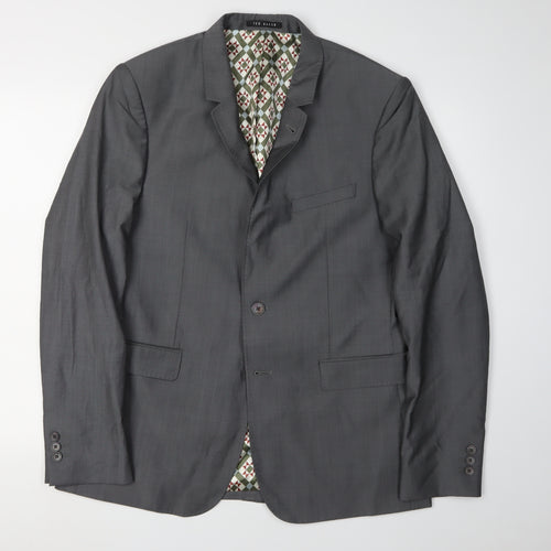 Ted Baker Men's Grey Blazer, Size 40R, Regular Fit Formal