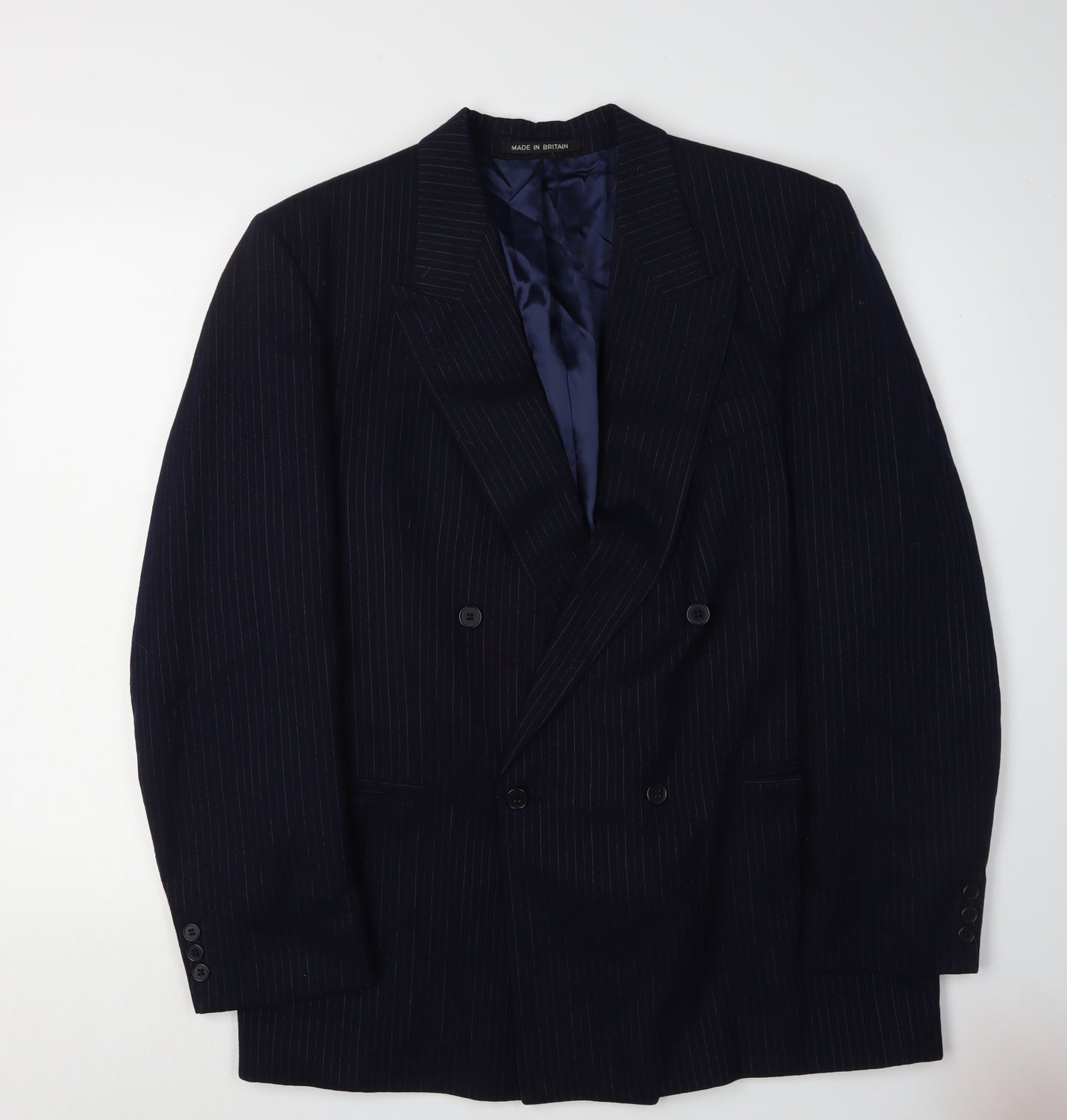 Sumrie Men's Black Striped Blazer, Size 42R, Wool-Blend