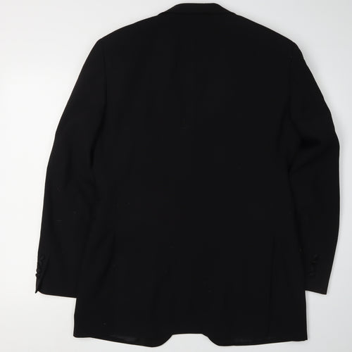 Moss Bros Men's Black Suit Jacket, 38R, Regular Fit