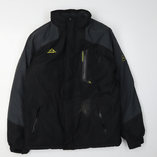 Outdoor Men's Black Windbreaker Jacket - Medium