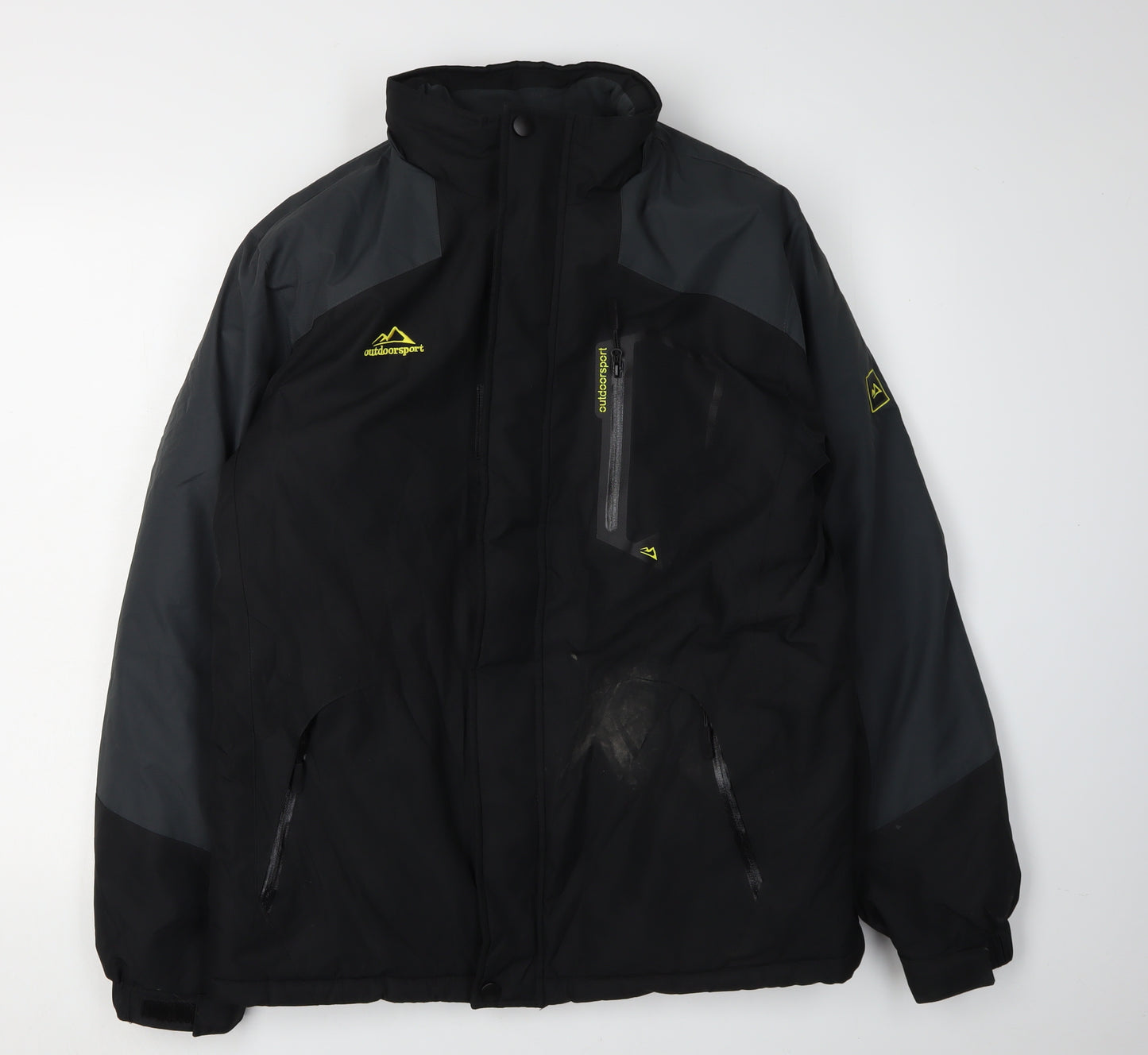Outdoor Men's Black Windbreaker Jacket - Medium