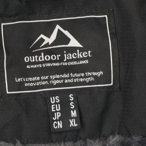 Outdoor Men's Black Windbreaker Jacket - Medium