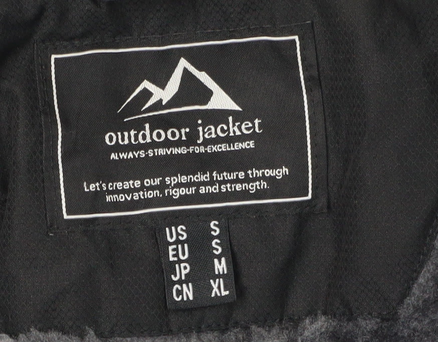 Outdoor Men's Black Windbreaker Jacket - Medium
