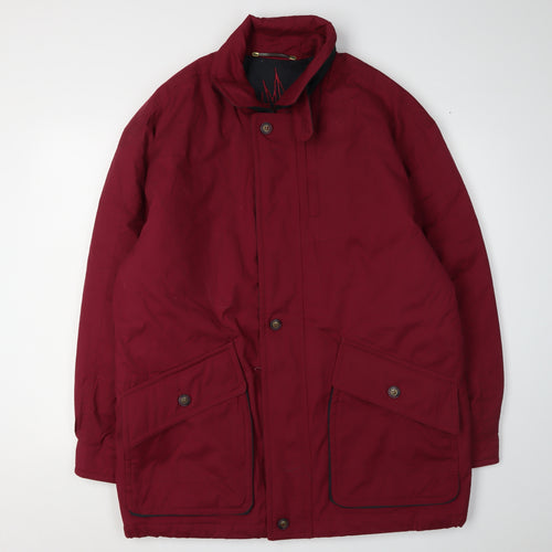 La Moda Men's Red Parka Jacket - L, Casual & Stylish