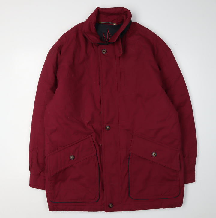 La Moda Men's Red Parka Jacket - L, Casual & Stylish