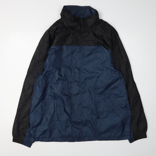 Sportek Men's Black Blue Windbreaker Jacket L