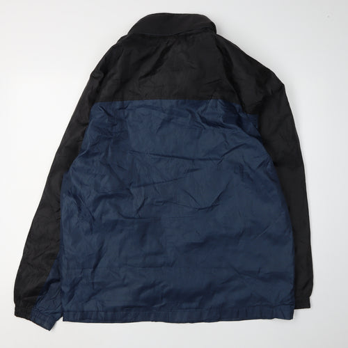 Sportek Men's Black Blue Windbreaker Jacket L