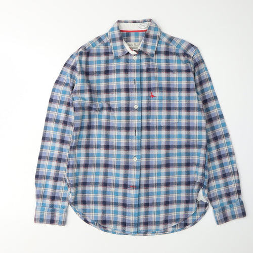 Jack Wills Women's Blue Plaid Button-Up Shirt, Size 8