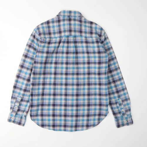 Jack Wills Women's Blue Plaid Button-Up Shirt, Size 8