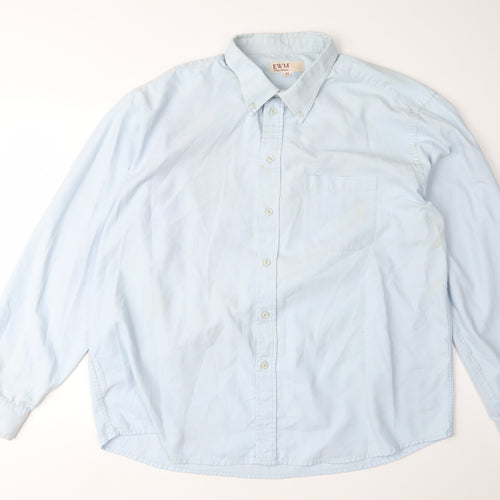 EWM Men's Blue Button-Up Shirt XL