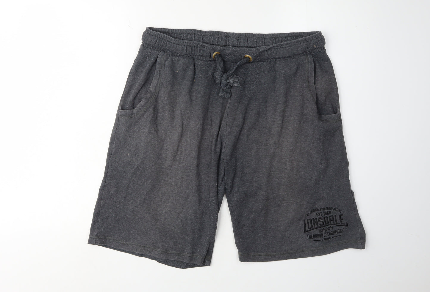 Lonsdale Men's Grey Sweat Shorts, Size L, Casual Sport