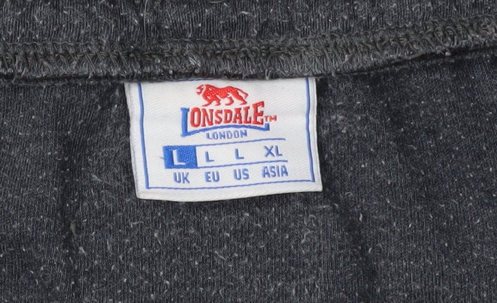 Lonsdale Men's Grey Sweat Shorts, Size L, Casual Sport
