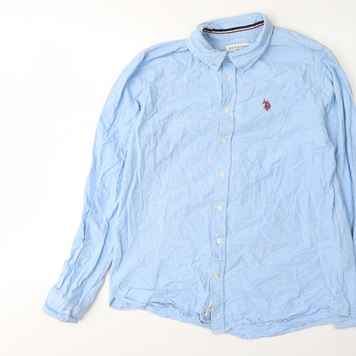 U.S. Polo Assn. Men's Blue Button-Up Shirt Medium