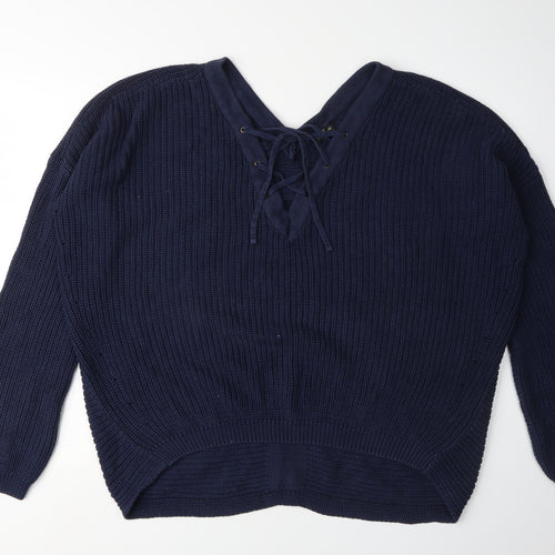 River Island Women's Blue V-Neck Pullover Jumper, Size 12
