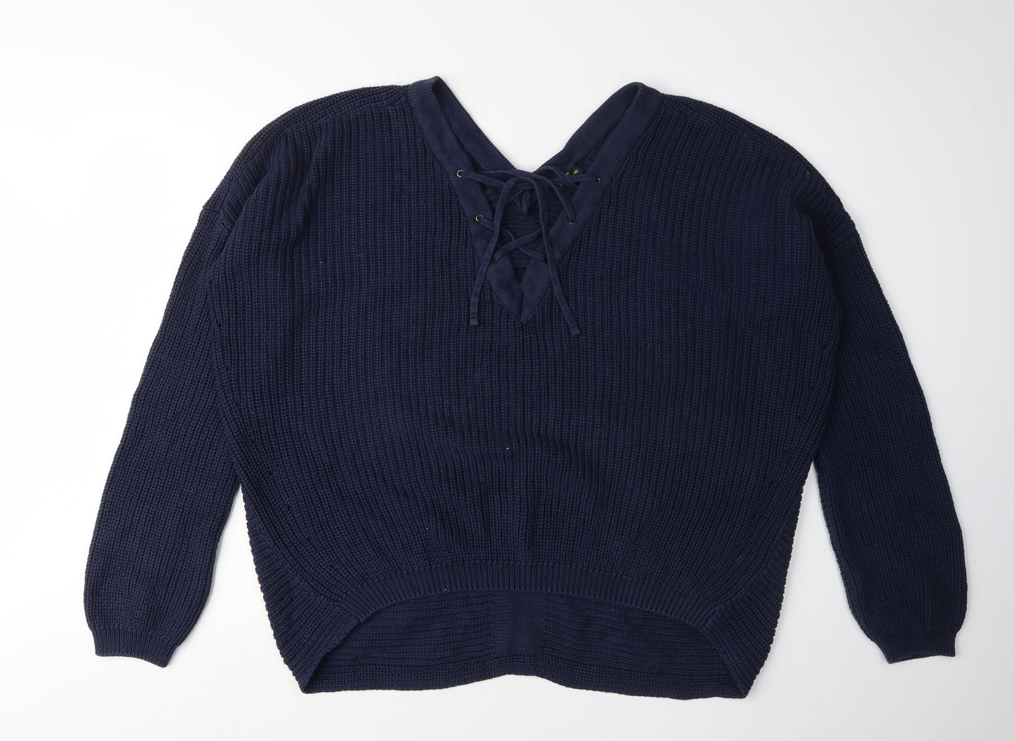 River Island Women's Blue V-Neck Pullover Jumper, Size 12