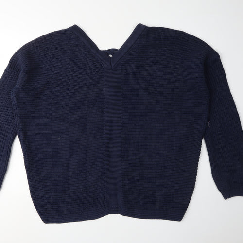 River Island Women's Blue V-Neck Pullover Jumper, Size 12