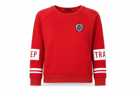 Front view of Jennyfer Women's Red Pullover Sweatshirt M