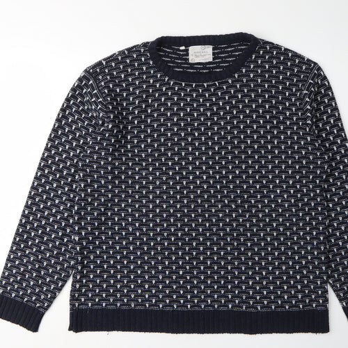 Brave Soul Men's Black Geometric Pullover Jumper L