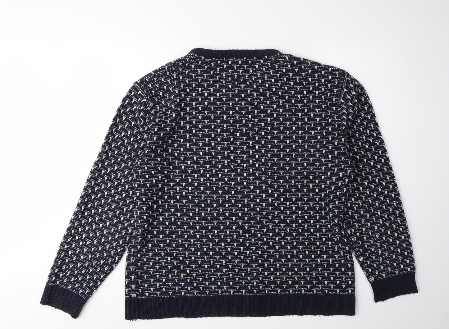 Brave Soul Men's Black Geometric Pullover Jumper L