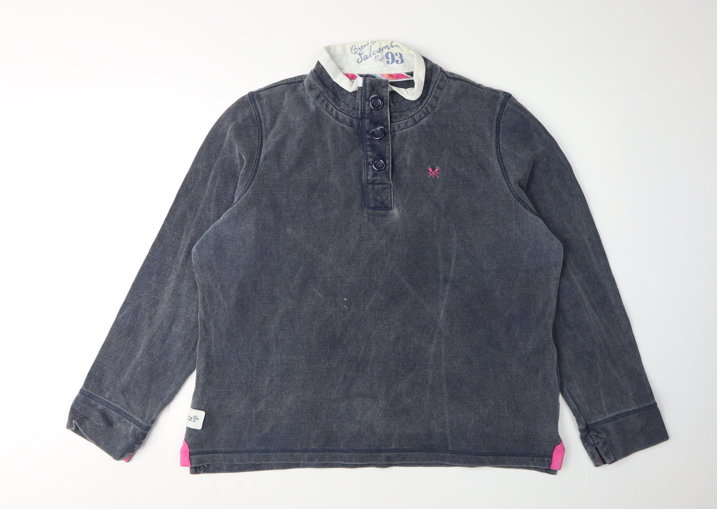 Crew Clothing Co. Women's Blue Henley Sweatshirt Size 18