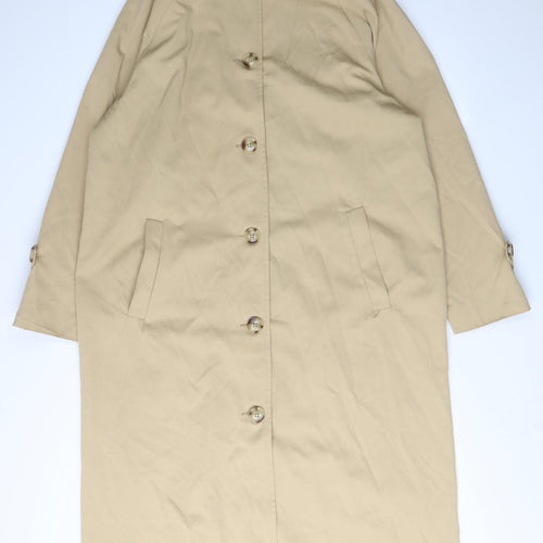 Motel Women's Beige Overcoat, Size S, Collared, Button