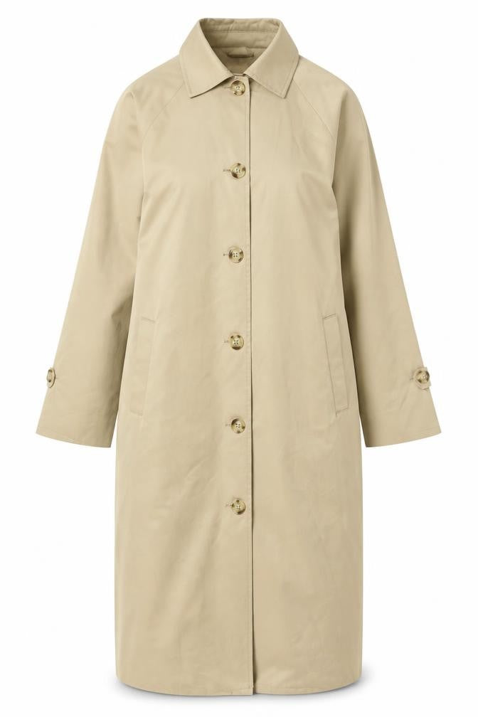 Motel Rocks Women's Beige Overcoat, Size S, Collared, Button