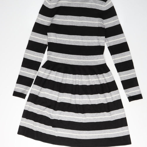 Vince Camuto Women's Black Striped A-Line Dress S