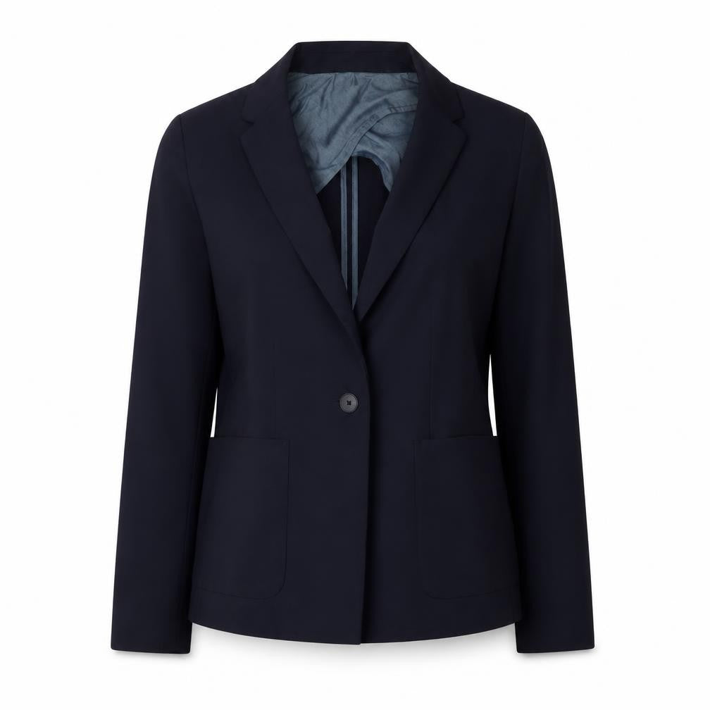 Front view of Gap Women's Blue Blazer, size 2, Business Casual, Lined