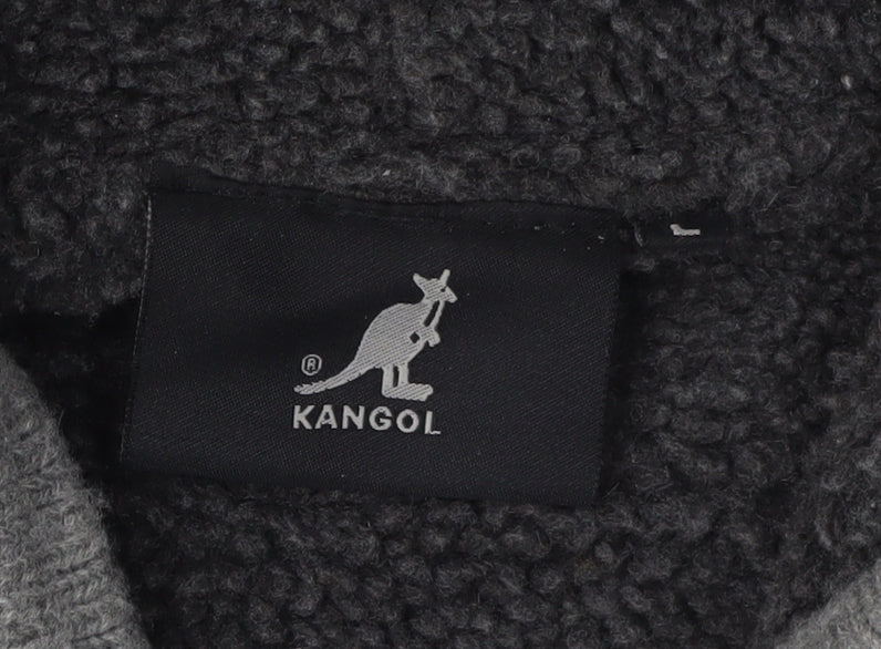 Kangol Men's Grey Hooded Cardigan, Size L, Acrylic
