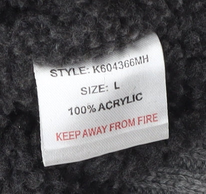 Kangol Men's Grey Hooded Cardigan, Size L, Acrylic