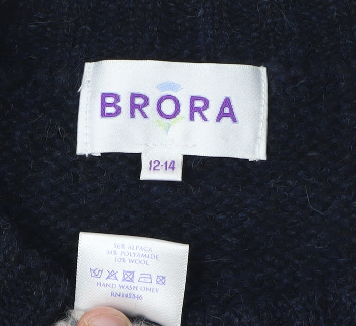 Brora Women's Blue Jumper Dress, Long Sleeve, Size 12-14