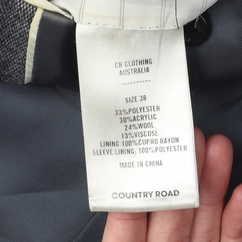 Country Road Men's Grey Blazer, Size 38, Formal Notch