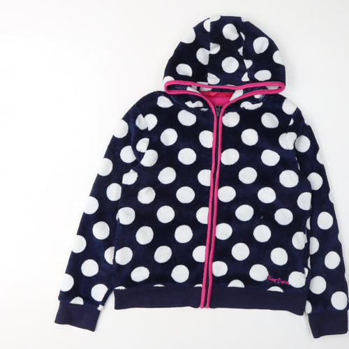 Peter Storm Girls Blue Polka Dot Hooded Jacket 9-10 Years