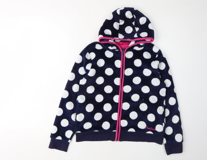 Peter Storm Girls Blue Polka Dot Hooded Jacket 9-10 Years