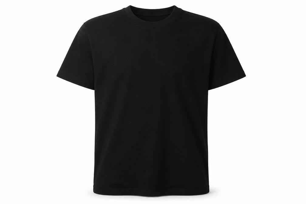 Front view of TWOFEATHERS Men's Black XL Short Sleeve T-Shirt