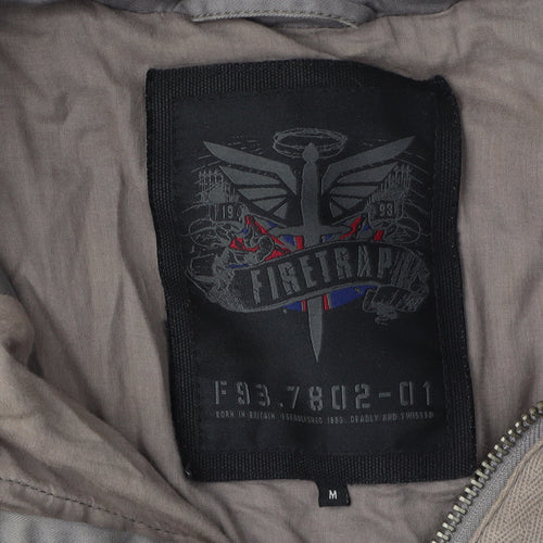 Firetrap Men's Grey Bomber Jacket Size M - Full Zip