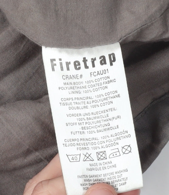 Firetrap Men's Grey Bomber Jacket Size M - Full Zip